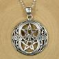 Preview: Sterling Silber Anhänger Chalice-Brunnen, Vesica Piscis mit Doppeltem Pentagramm Ø 28 mm