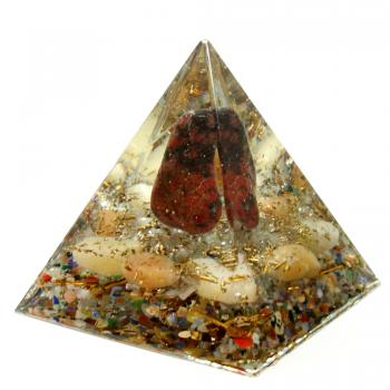 Orgonit Pyramide mit Rhodonit Bergkristall Gelbquarz Edelsteine Orgon Energie