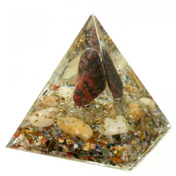 Preview: Orgonit Pyramide mit Rhodonit Bergkristall Gelbquarz Edelsteine Orgon Energie