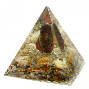 Preview: Orgonit Pyramide mit Rhodonit Bergkristall Gelbquarz Edelsteine Orgon Energie
