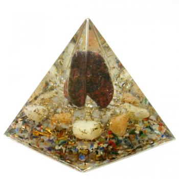 Preview: Orgonit Pyramide mit Rhodonit Bergkristall Gelbquarz Edelsteine Orgon Energie