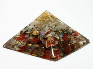 Orgonit Pyramide mit Citrin Bergkristall Jaspis rot Orgon Energie