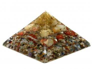 Preview: Orgonit Pyramide mit Citrin Gelbquarz Jaspis rot Orgon Energie