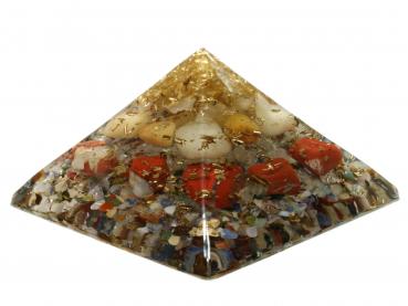 Preview: Orgonit Pyramide mit Citrin Gelbquarz Jaspis rot Orgon Energie
