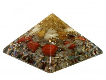 Preview: Orgonit Pyramide mit Citrin Gelbquarz Jaspis rot Orgon Energie