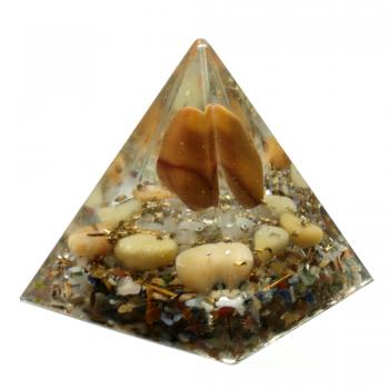 Orgonit Pyramide mit Mookait Gelbquarz Bergkristall Edelsteine Orgon Energie