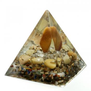Preview: Orgonit Pyramide mit Mookait Gelbquarz Bergkristall Edelsteine Orgon Energie