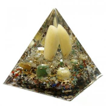Preview: Orgonit Pyramide mit Calcit gelb Fluorit Bergkristall Orgon Energie