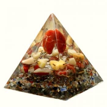 Orgonit Pyramide mit Carneol Jaspis rot Gelbquarz Edelsteine Orgon Energie