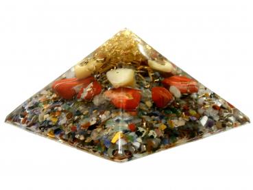 Orgonit Pyramide mit Citrin Jaspis rot Gelbquarz Orgon Energie