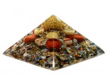 Preview: Orgonit Pyramide mit Citrin Jaspis rot Gelbquarz Orgon Energie