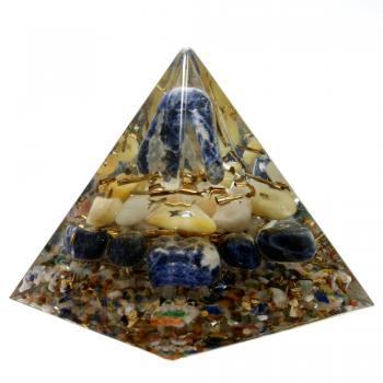 Orgonit Pyramide mit Sodalith Gelbquarz Bergkristall Edelsteine Orgon Energie