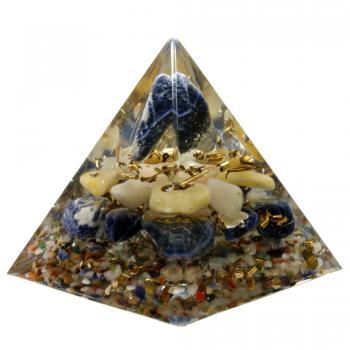 Preview: Orgonit Pyramide mit Sodalith Gelbquarz Bergkristall Edelsteine Orgon Energie