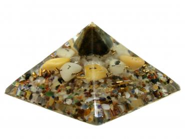 Preview: Orgonit Pyramide mit Falkenauge Gelbquarz Bergkristall Orgon Energie