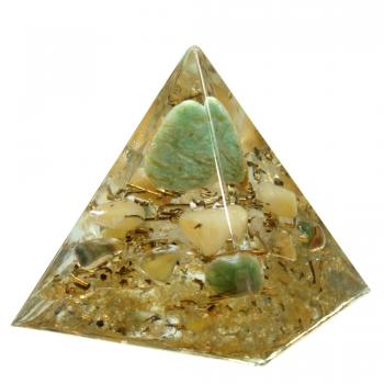 Orgonit Pyramide mit Prasem Fluorit Gelbquarz Edelsteine Orgon Energie