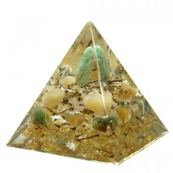 Preview: Orgonit Pyramide mit Prasem Fluorit Gelbquarz Edelsteine Orgon Energie