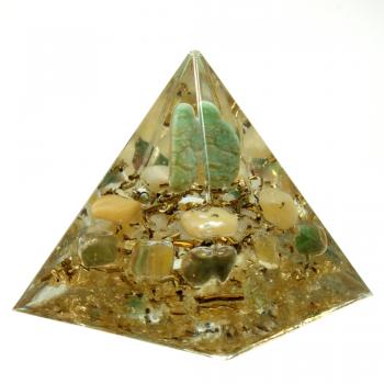 Preview: Orgonit Pyramide mit Prasem Fluorit Gelbquarz Edelsteine Orgon Energie