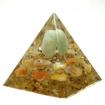 Preview: Orgonit Pyramide mit Aventurin Fluorit Gelbquarz Edelsteine Orgon Energie