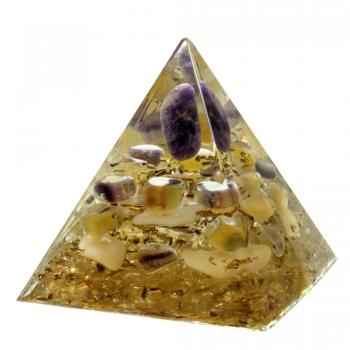 Preview: Orgonit Pyramide Amethyst Fluorit Gelbquarz Edelsteine Orgon Energie