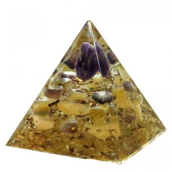 Preview: Orgonit Pyramide Amethyst Fluorit Gelbquarz Edelsteine Orgon Energie