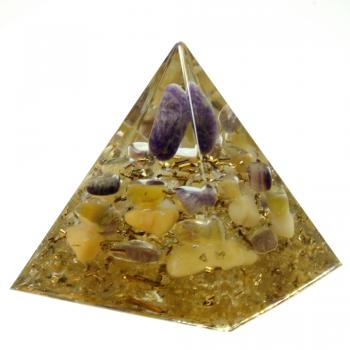 Preview: Orgonit Pyramide Amethyst Fluorit Gelbquarz Edelsteine Orgon Energie