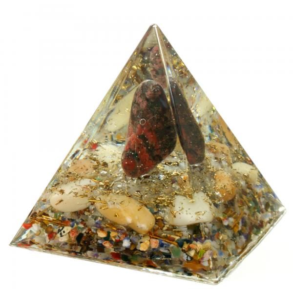 Orgonit Pyramide mit Rhodonit Bergkristall Gelbquarz Edelsteine Orgon Energie