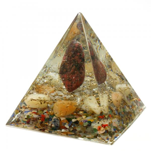 Orgonit Pyramide mit Rhodonit Bergkristall Gelbquarz Edelsteine Orgon Energie