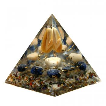 Orgonit Pyramide mit Achat Gelbquarz Sodalith 87 mm Orgon Energie