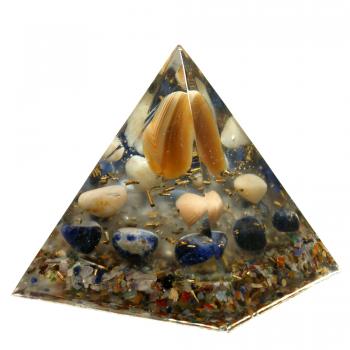 Orgonit Pyramide mit Achat Gelbquarz Sodalith 87 mm Orgon Energie