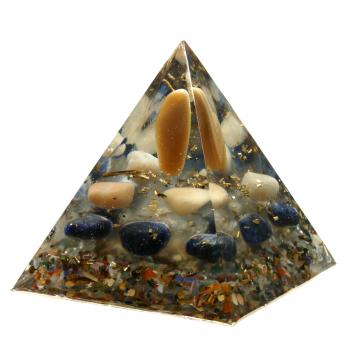 Orgonit Pyramide mit Achat Gelbquarz Sodalith 87 mm Orgon Energie